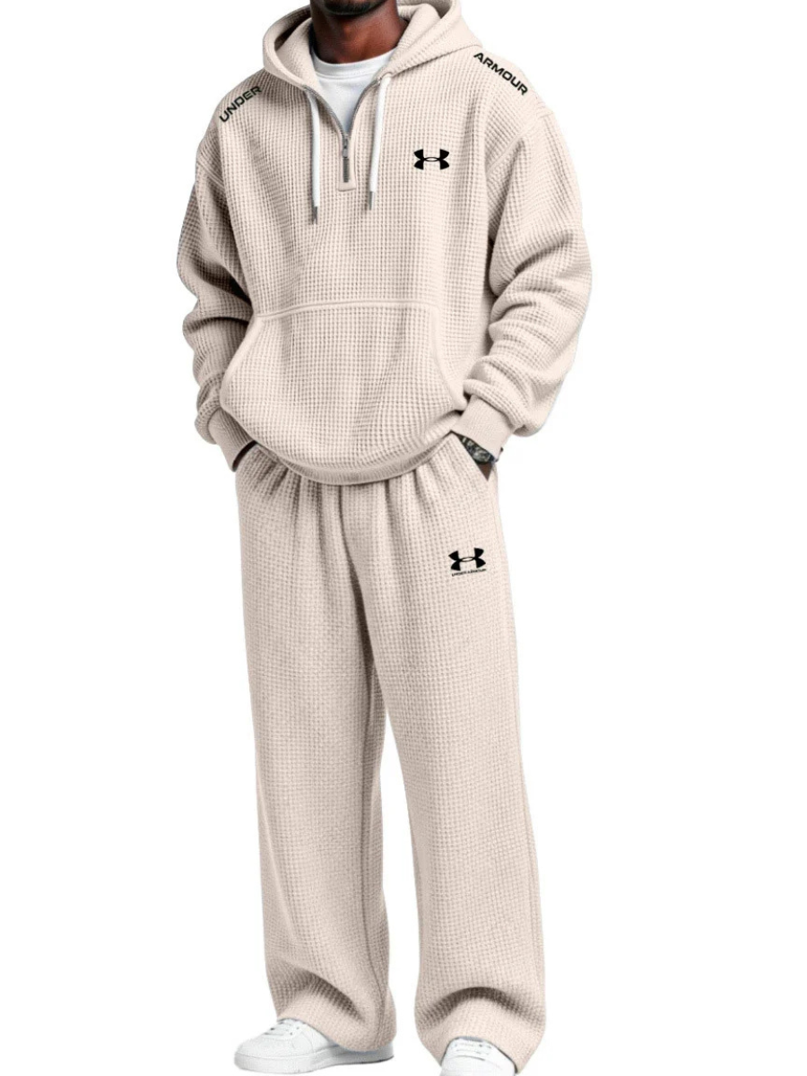 Waffle-Knit Performance Hoodie Jogger Set - Clearance Sale