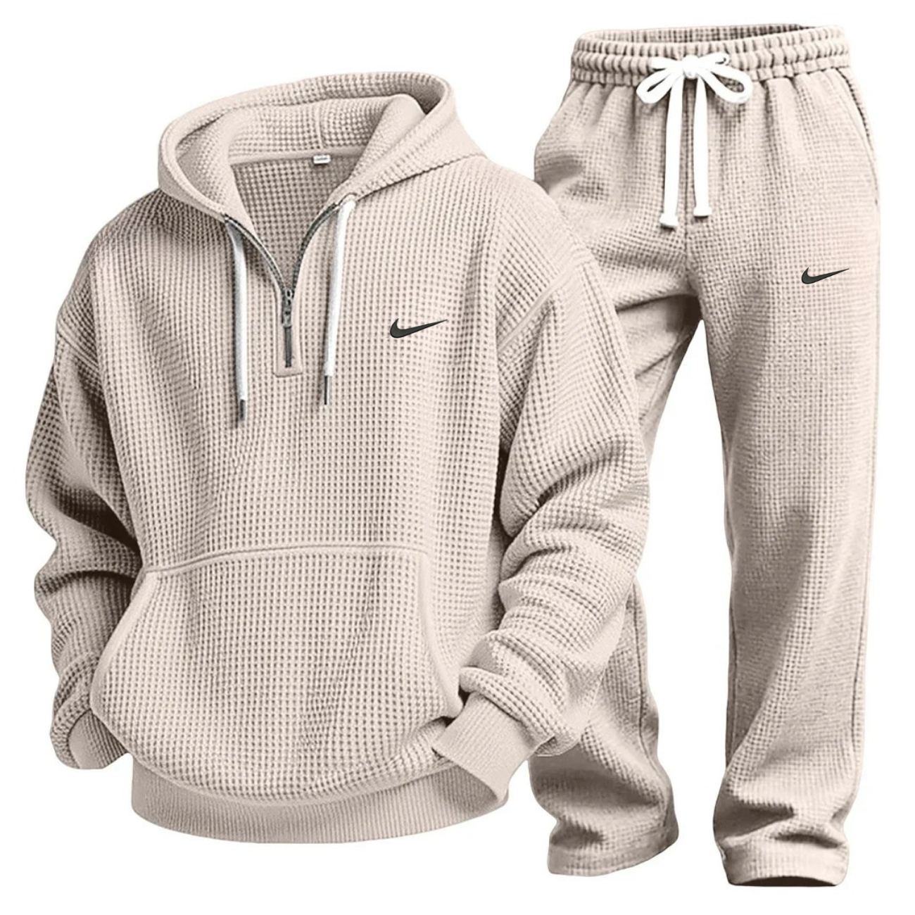 Waffle-Knit Performance Hoodie Jogger Set - Clearance Sale