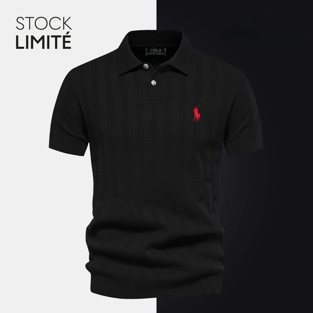 L.R Exclusive Men's Textured Knit Polo Shirt