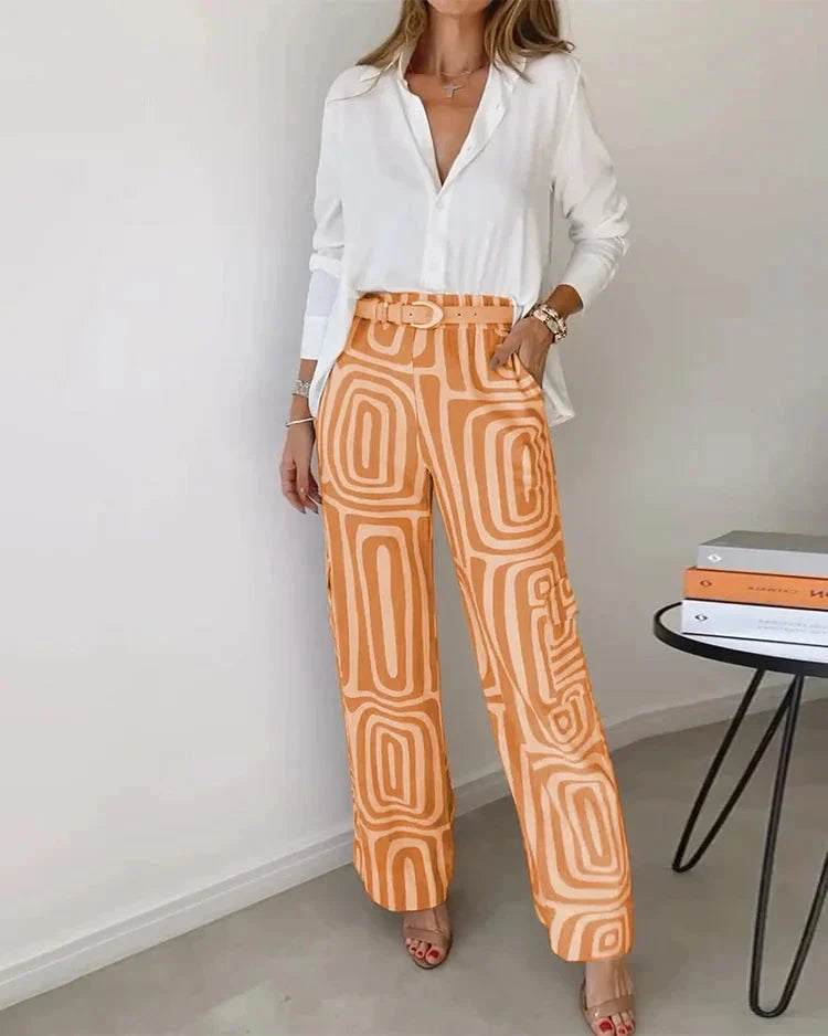 Aurora | Slim-fit Trousers Sets Minha loja Orange S