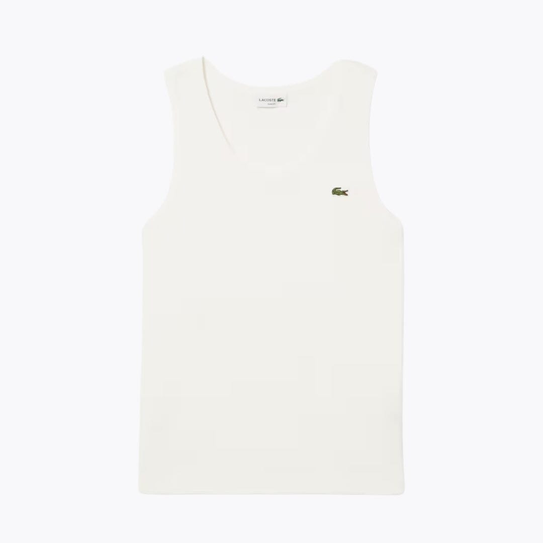LC Slim Fit Ribbed Cotton Tank Top LC Slim Fit Ribbed Cotton Tank Top Minha loja White S