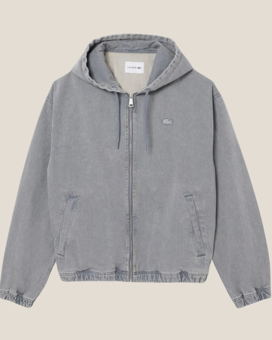 LC Washed Effect Denim Hooded Jacket