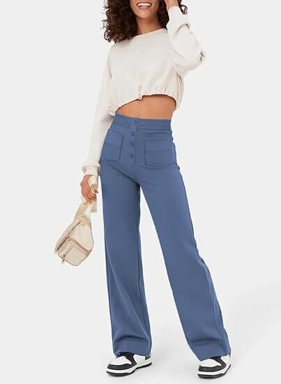 Lily™ | High-Waist Casual Pants women pants Minha loja Light Blue S