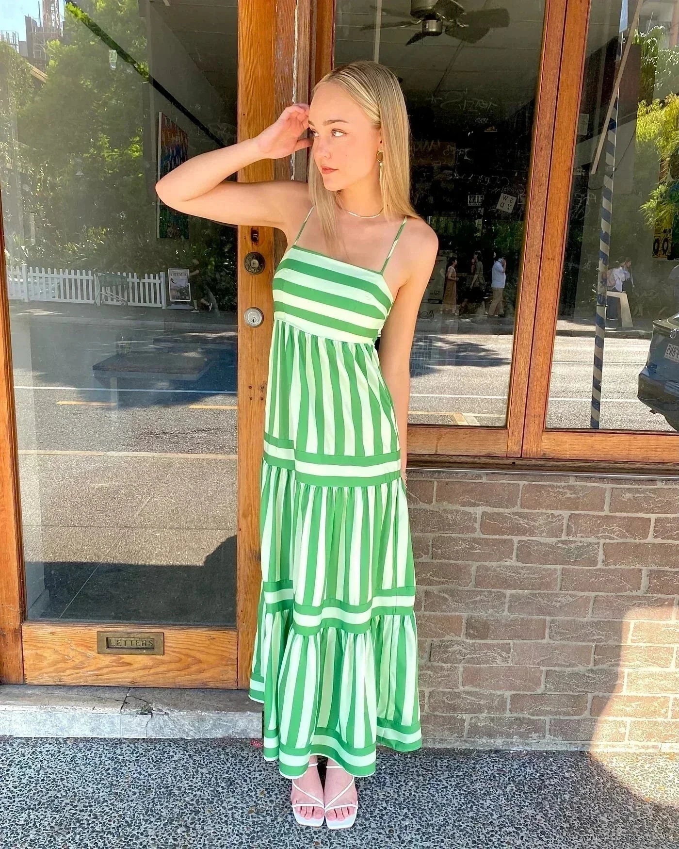 Olivia | Striped Pattern Dress Dress Minha loja