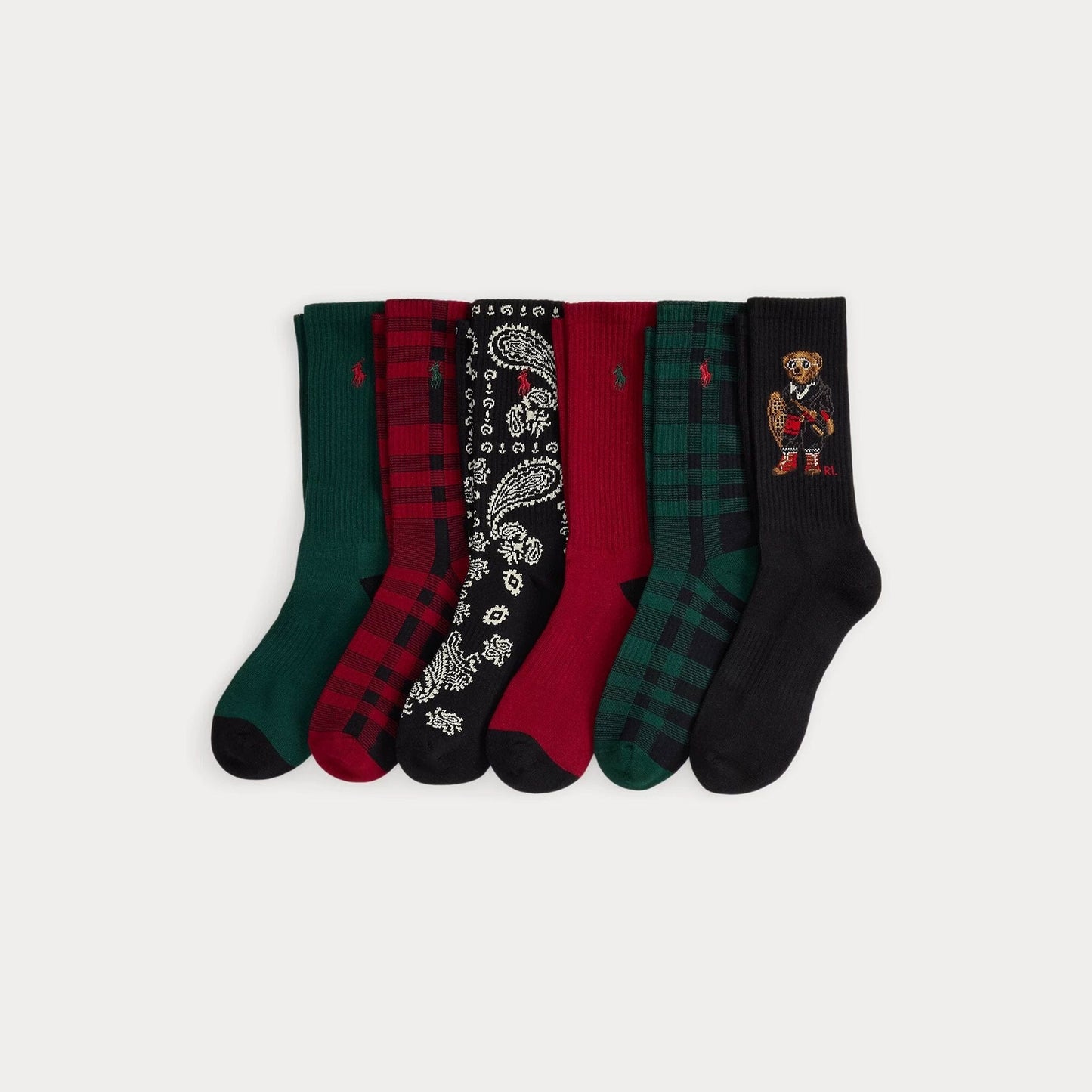 L.R Polo Bear Cotton-Blend Crew Socks 6-Pack