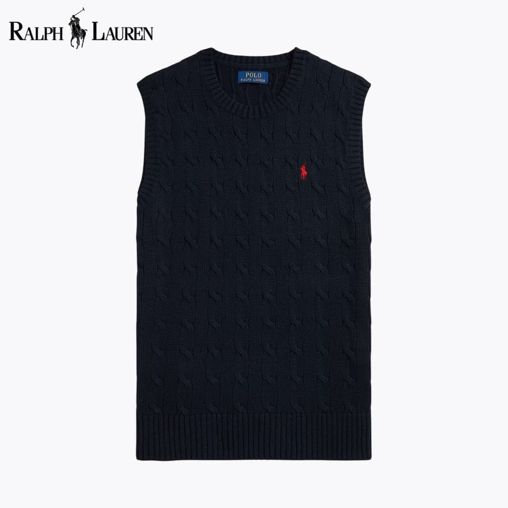 RL Cable-Knit Cotton Sweater Vest RL Cable-Knit Cotton Sweater Vest Minha loja Blue Navy S