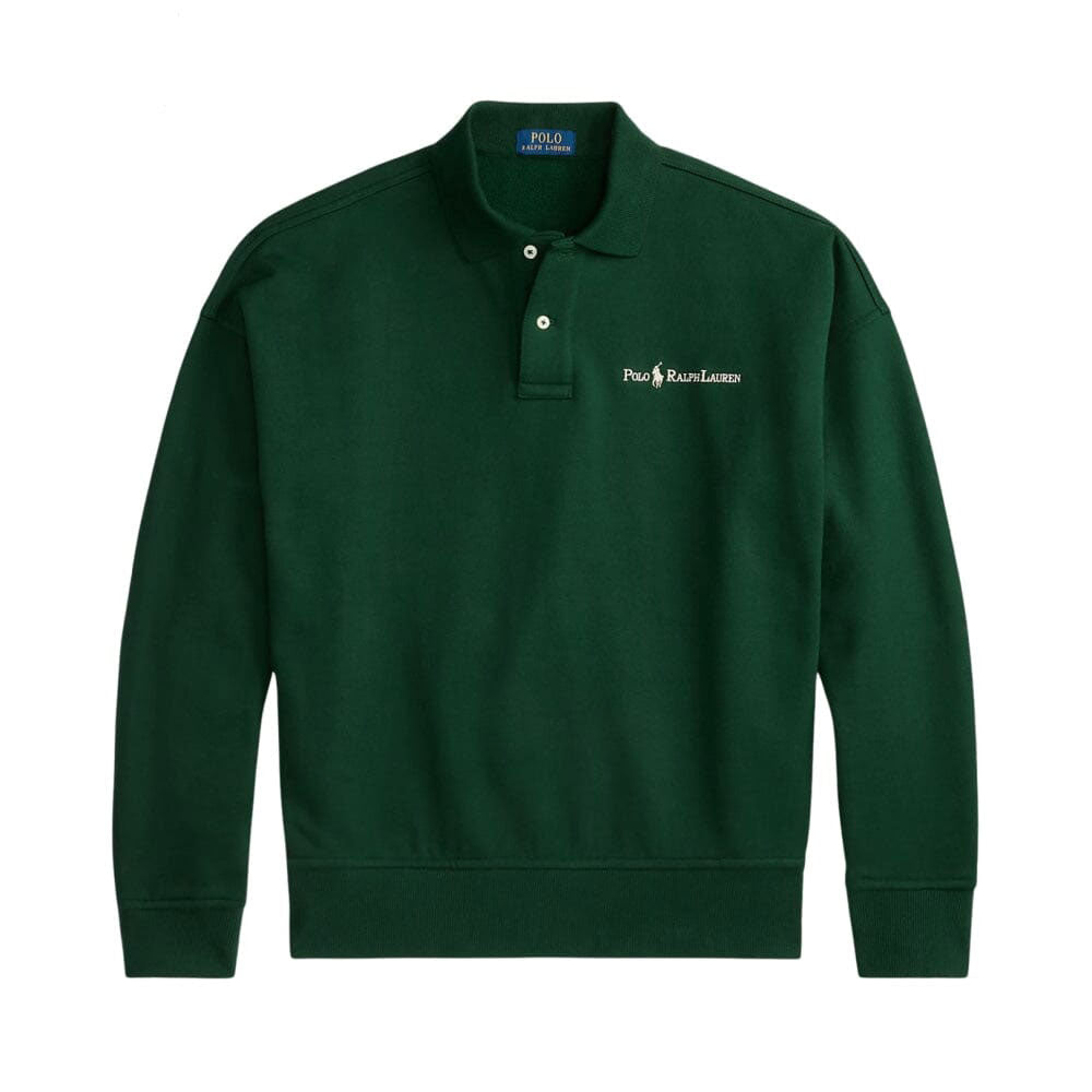 Relaxed Fit Cotton-Blend Collared Sweatshirt