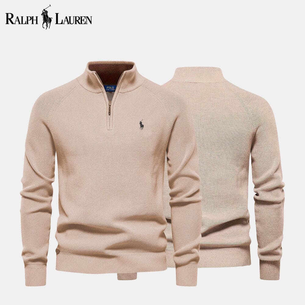 L.R Zip Cable-Knit Wool Knit Sweater