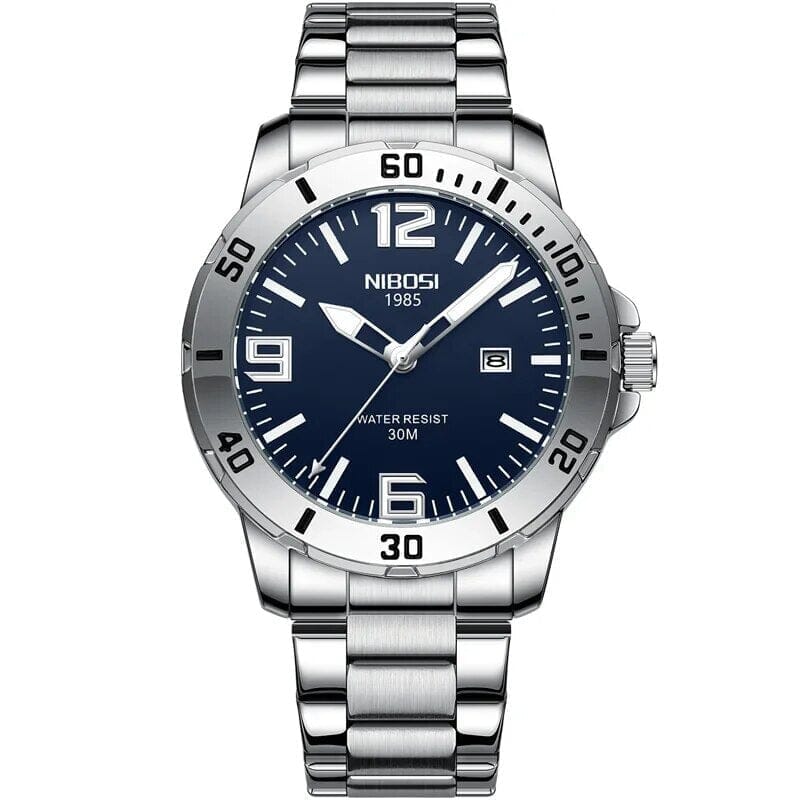 Watch Poedagar Nibosi Relogio 28 Minha loja Blue Silver