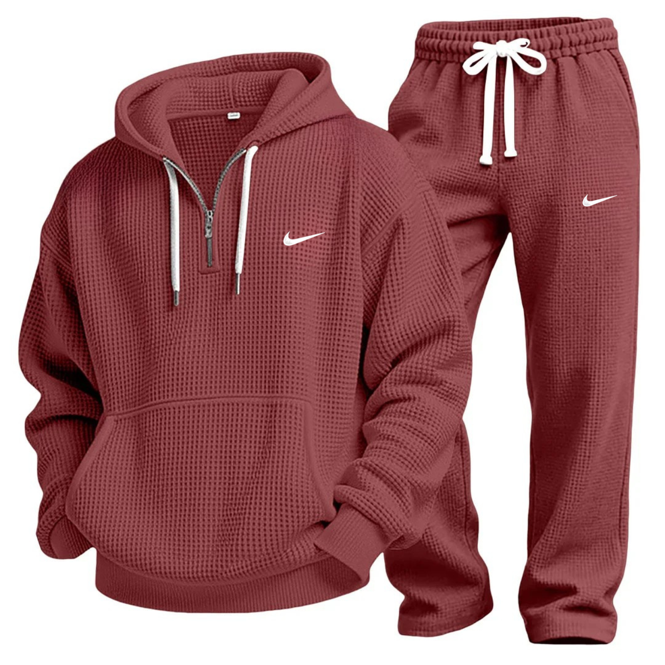 Waffle-Knit Performance Hoodie Jogger Set - Clearance Sale