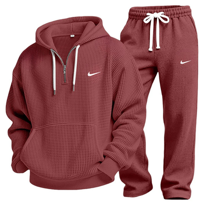 Waffle-Knit Performance Hoodie Jogger Set - Clearance Sale