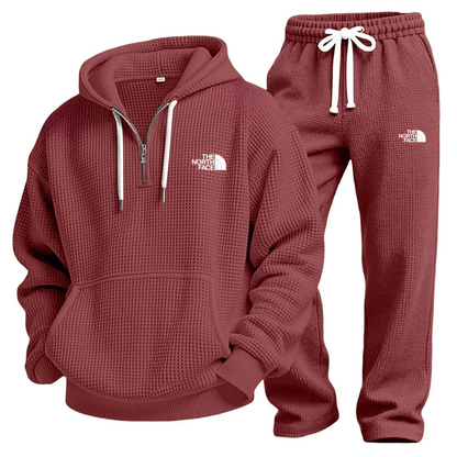 Waffle-Knit Performance Hoodie Jogger Set - Clearance Sale