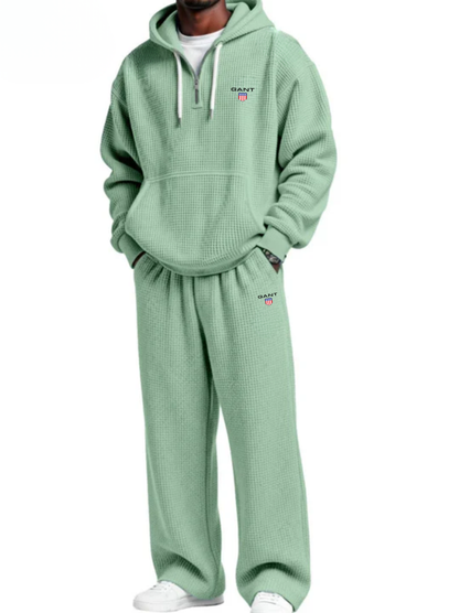Waffle-Knit Performance Hoodie Jogger Set - Clearance Sale
