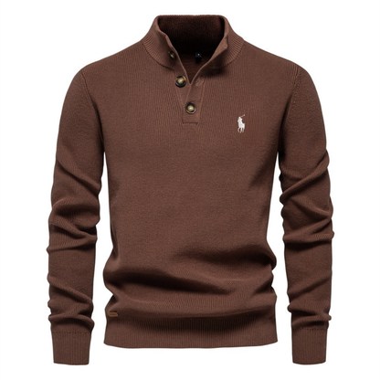 L.R Premium Knit Henley Sweater || Clearance Sale