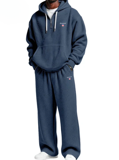 Waffle-Knit Performance Hoodie Jogger Set - Clearance Sale