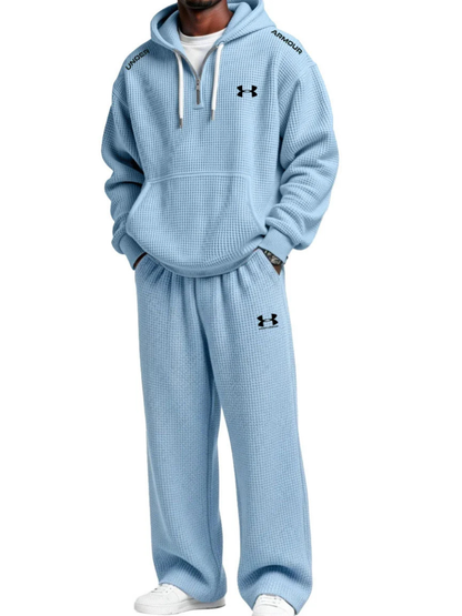 Waffle-Knit Performance Hoodie Jogger Set - Clearance Sale