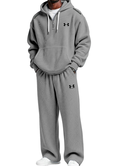 Waffle-Knit Performance Hoodie Jogger Set - Clearance Sale