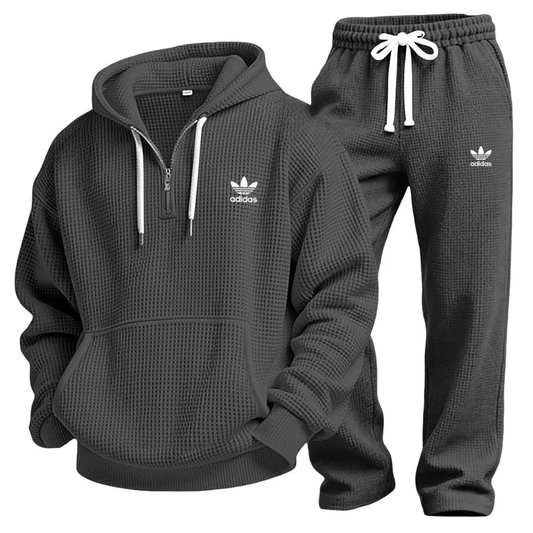 Waffle-Knit Performance Hoodie Jogger Set - Clearance Sale