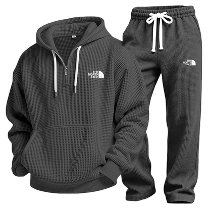 Waffle-Knit Performance Hoodie Jogger Set - Clearance Sale