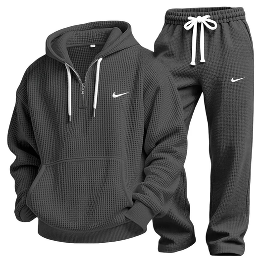 Waffle-Knit Performance Hoodie Jogger Set - Clearance Sale