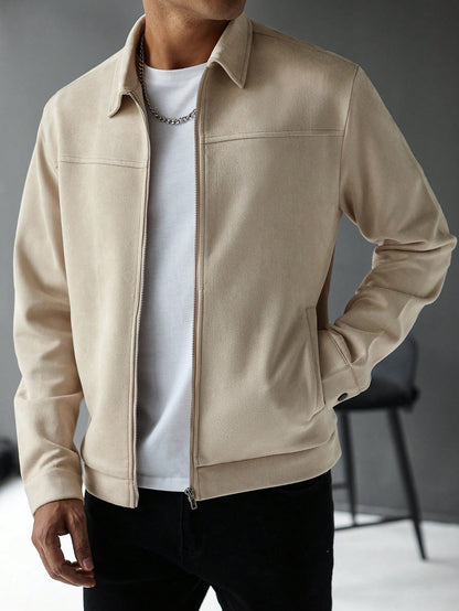 Lässige einfarbige Jacke im Old-Money-Stil