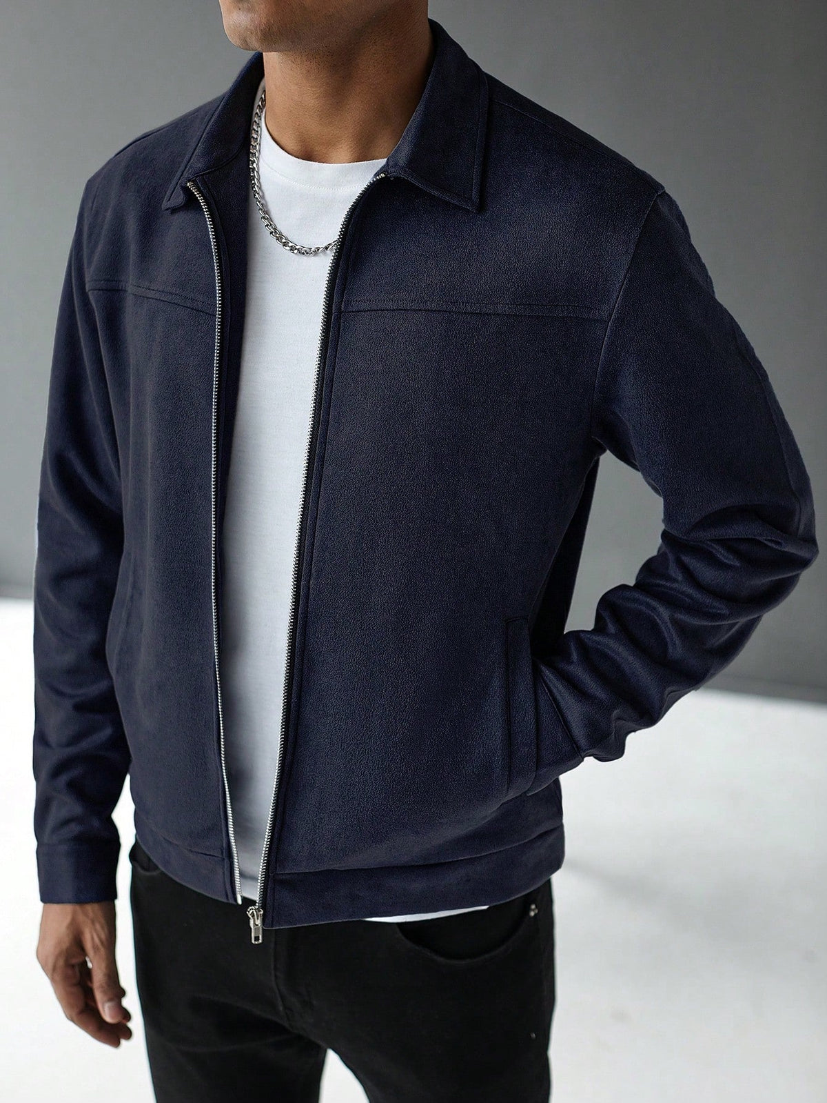 Lässige einfarbige Jacke im Old-Money-Stil