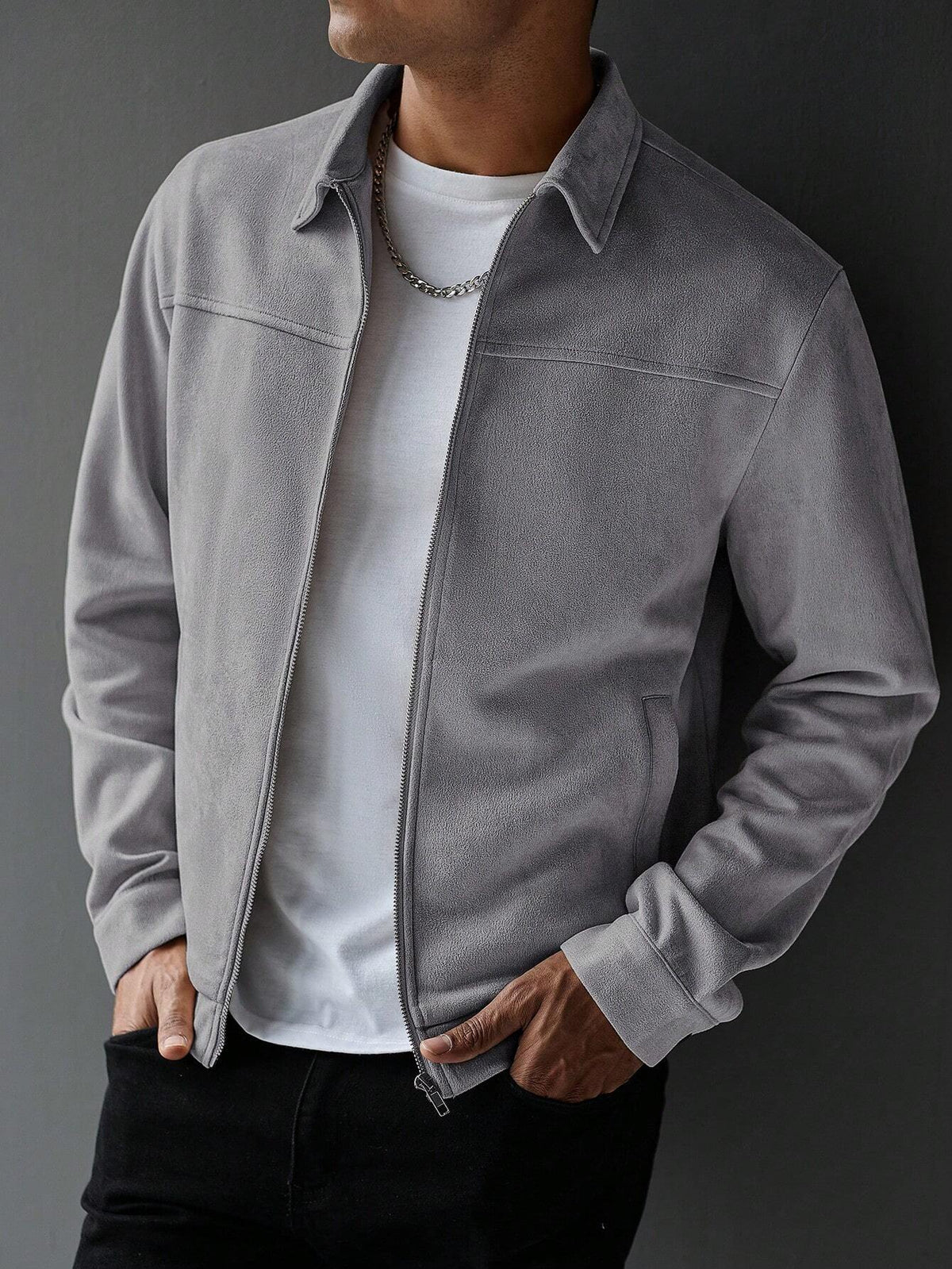 Lässige einfarbige Jacke im Old-Money-Stil