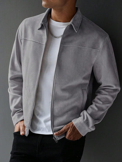 Lässige einfarbige Jacke im Old-Money-Stil