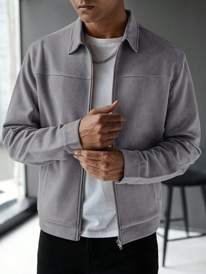 Lässige einfarbige Jacke im Old-Money-Stil