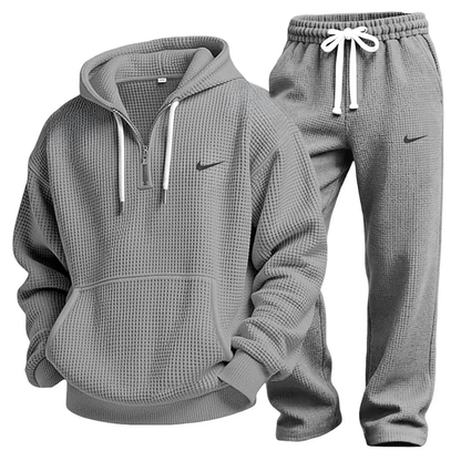 Waffle-Knit Performance Hoodie Jogger Set - Clearance Sale