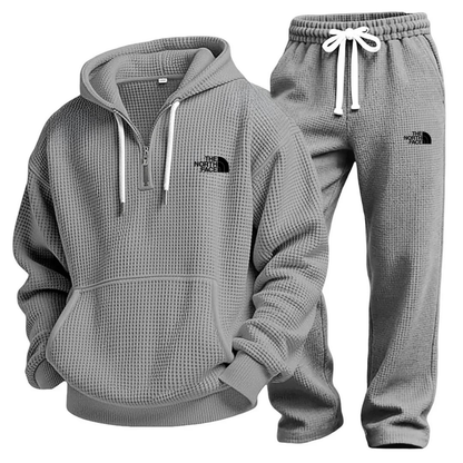 Waffle-Knit Performance Hoodie Jogger Set - Clearance Sale
