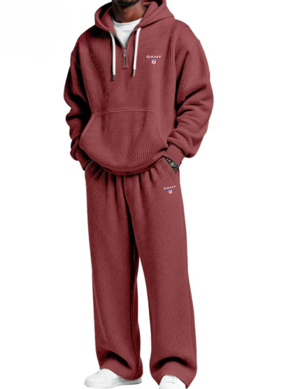 Waffle-Knit Performance Hoodie Jogger Set - Clearance Sale