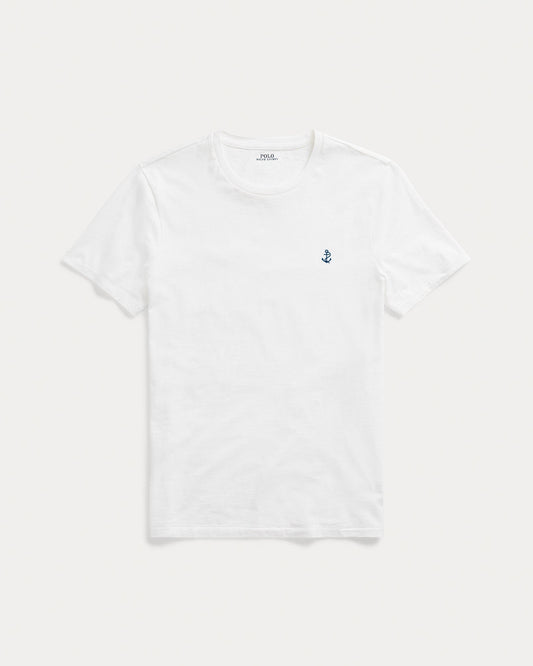 Slim fit jersey crew neck t-shirt   - White