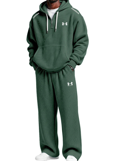Waffle-Knit Performance Hoodie Jogger Set - Clearance Sale