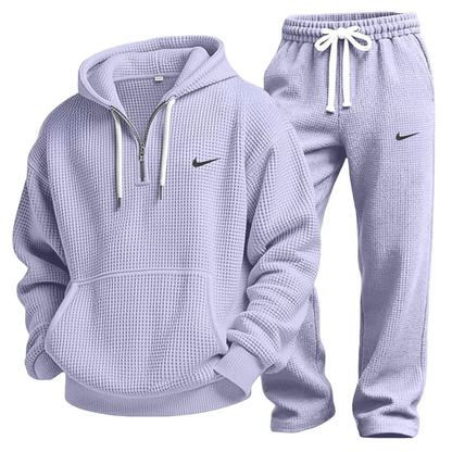 Waffle-Knit Performance Hoodie Jogger Set - Clearance Sale