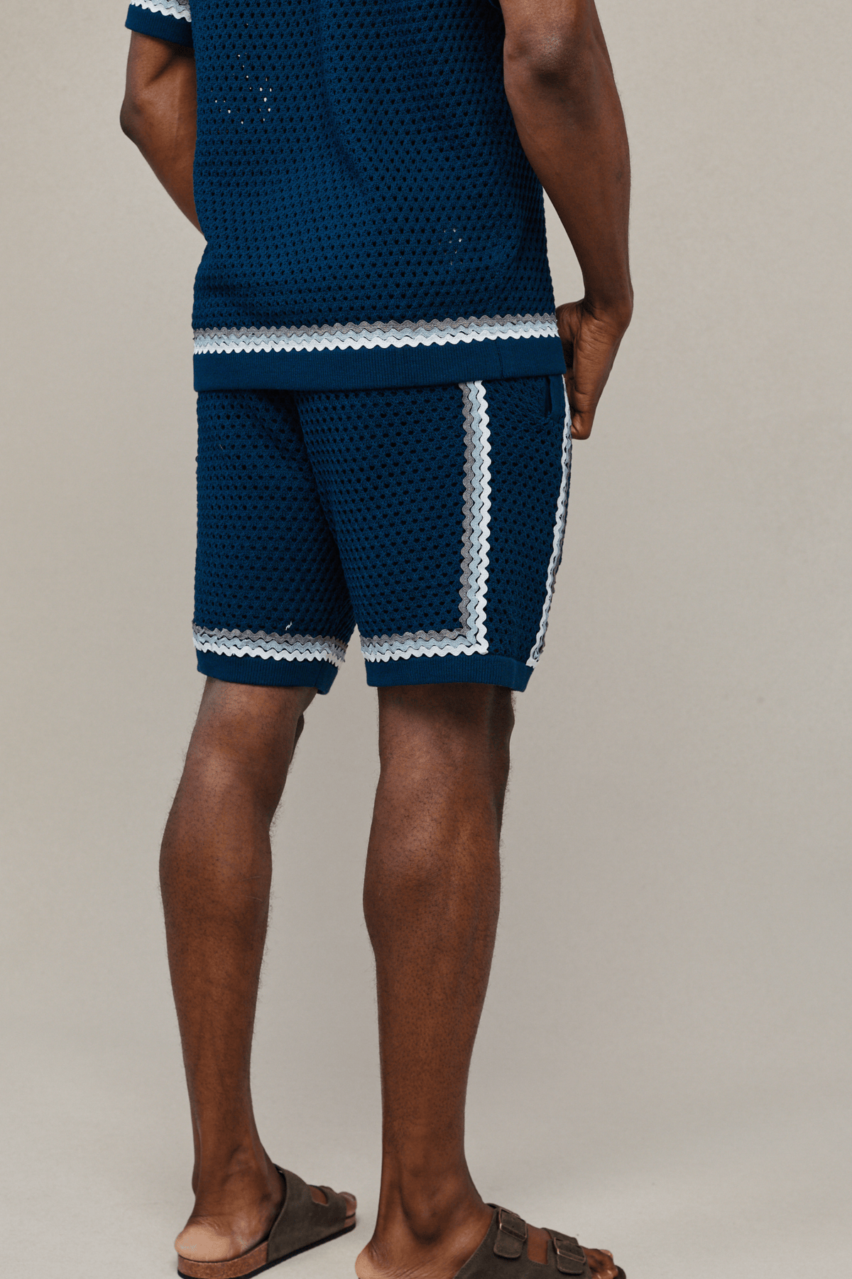 Marconi Crochet Knit Short - Navy