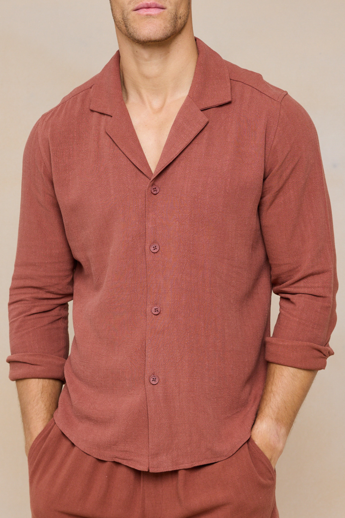 Cami Linen Shirt - rezavá