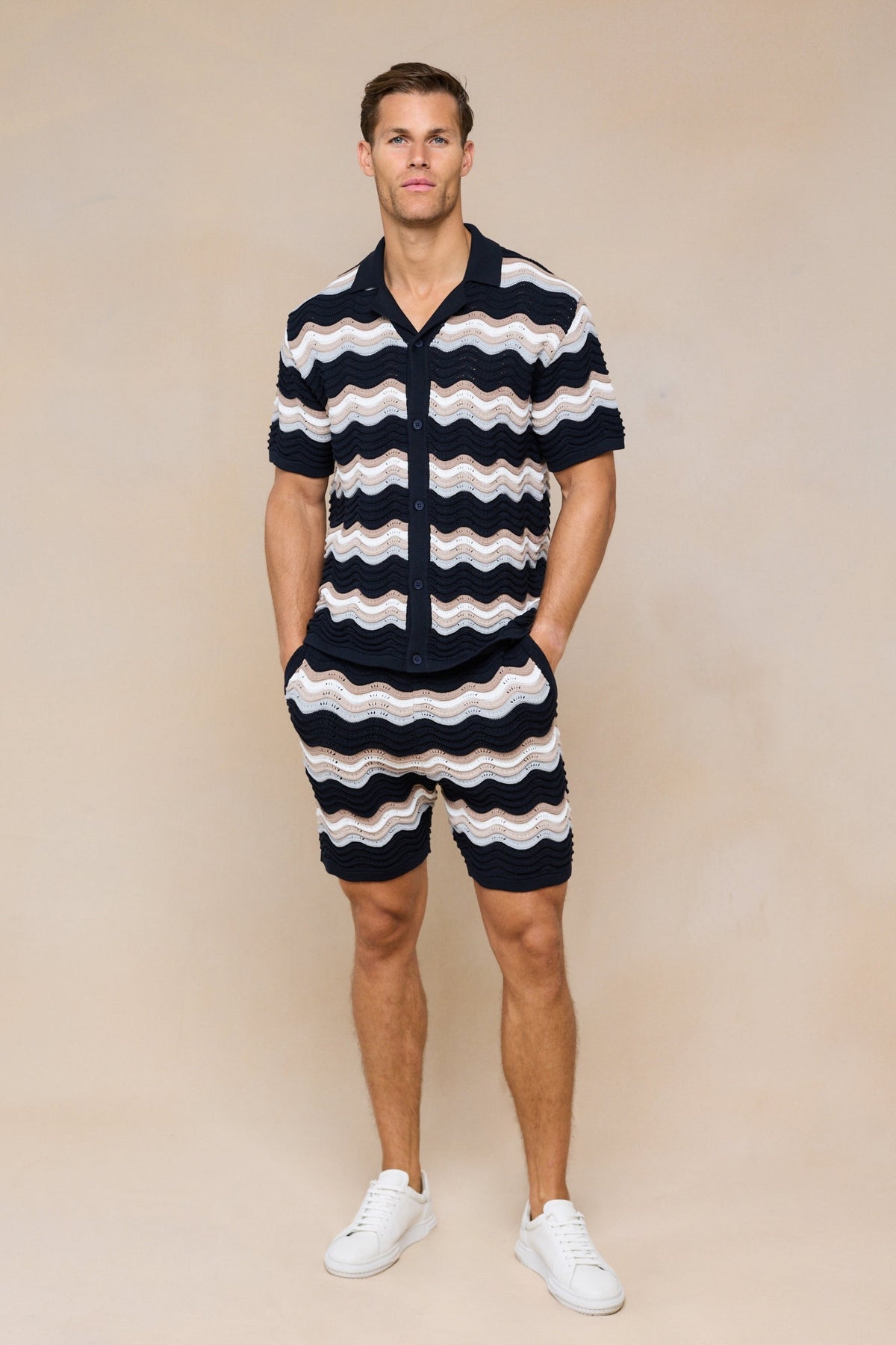 Primavera Crochet Knit Shirt - Black/Brown