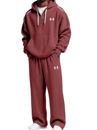 Waffle-Knit Performance Hoodie Jogger Set - Clearance Sale