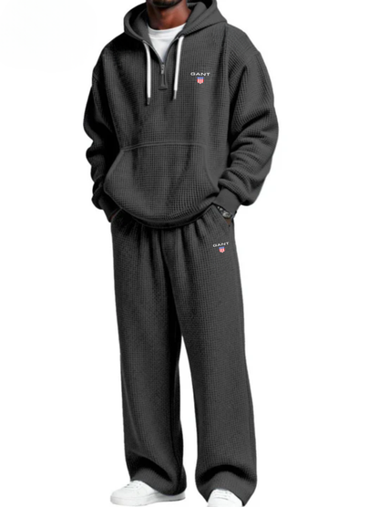 Waffle-Knit Performance Hoodie Jogger Set - Clearance Sale