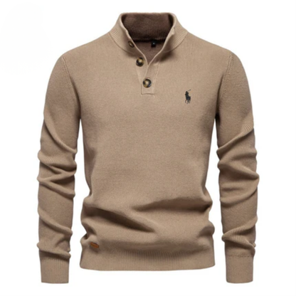 L.R Premium Knit Henley Sweater || Clearance Sale