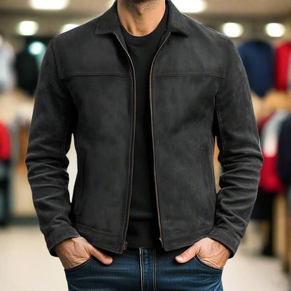Lederjacke im Old-Money-Stil