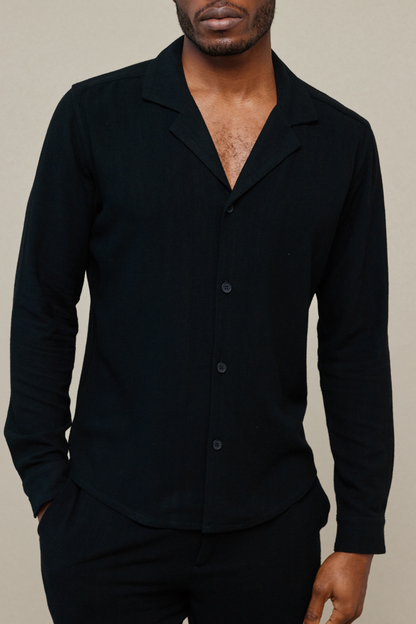 Camisa de lino Cami - Negro