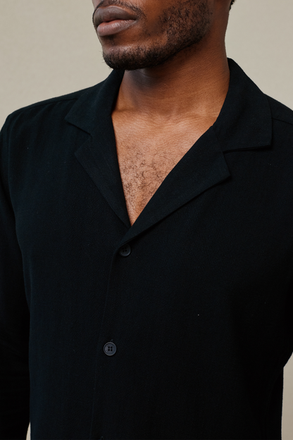 Camisa de lino Cami - Negro