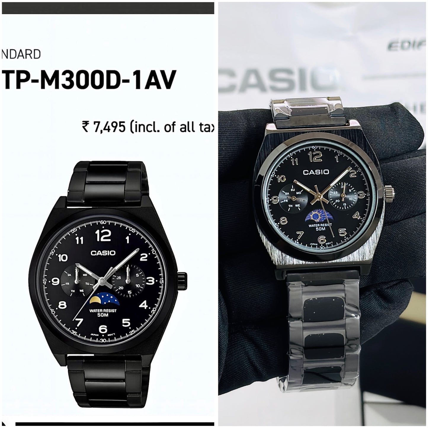 Casio Enticer Moon Phase Analog Watch For Men