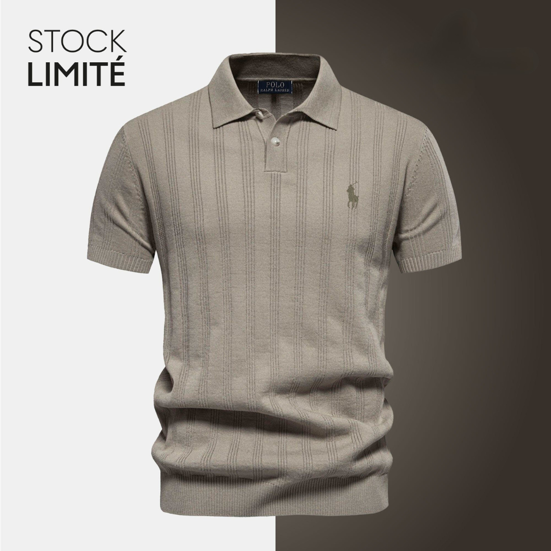 L.R Exclusive Men's Textured Knit Polo Shirt