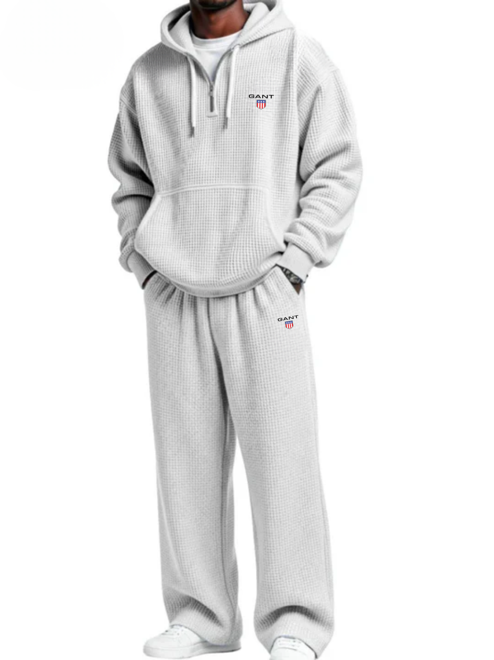 Waffle-Knit Performance Hoodie Jogger Set - Clearance Sale