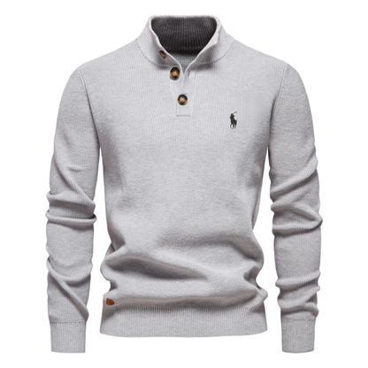 L.R Premium Knit Henley Sweater || Clearance Sale