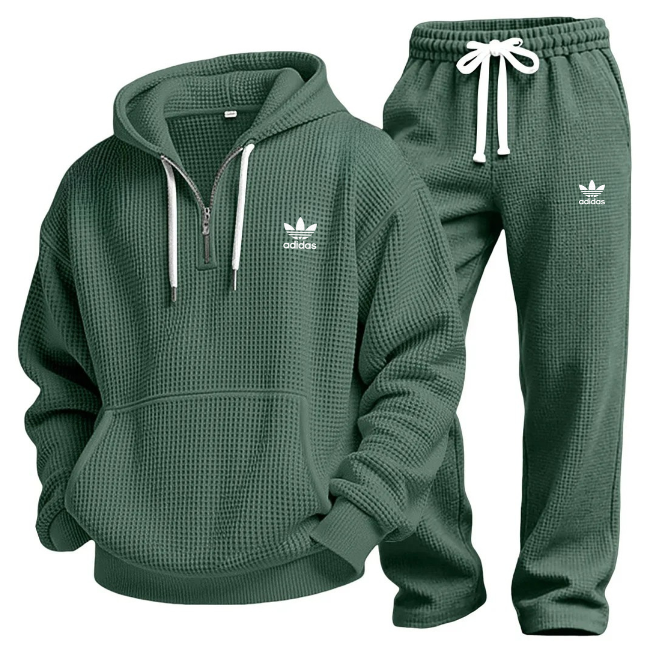 Waffle-Knit Performance Hoodie Jogger Set - Clearance Sale