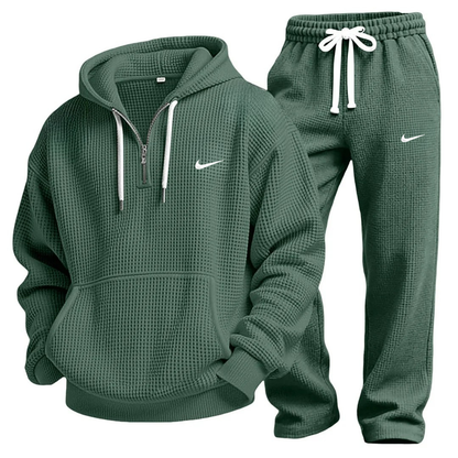 Waffle-Knit Performance Hoodie Jogger Set - Clearance Sale